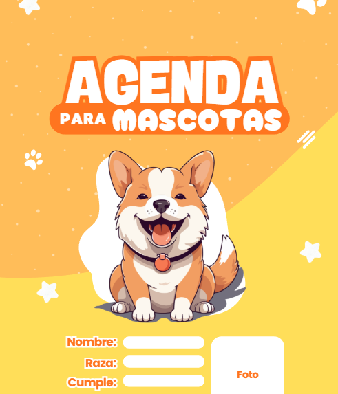 Agenda Mascotera Ilustrada Editable