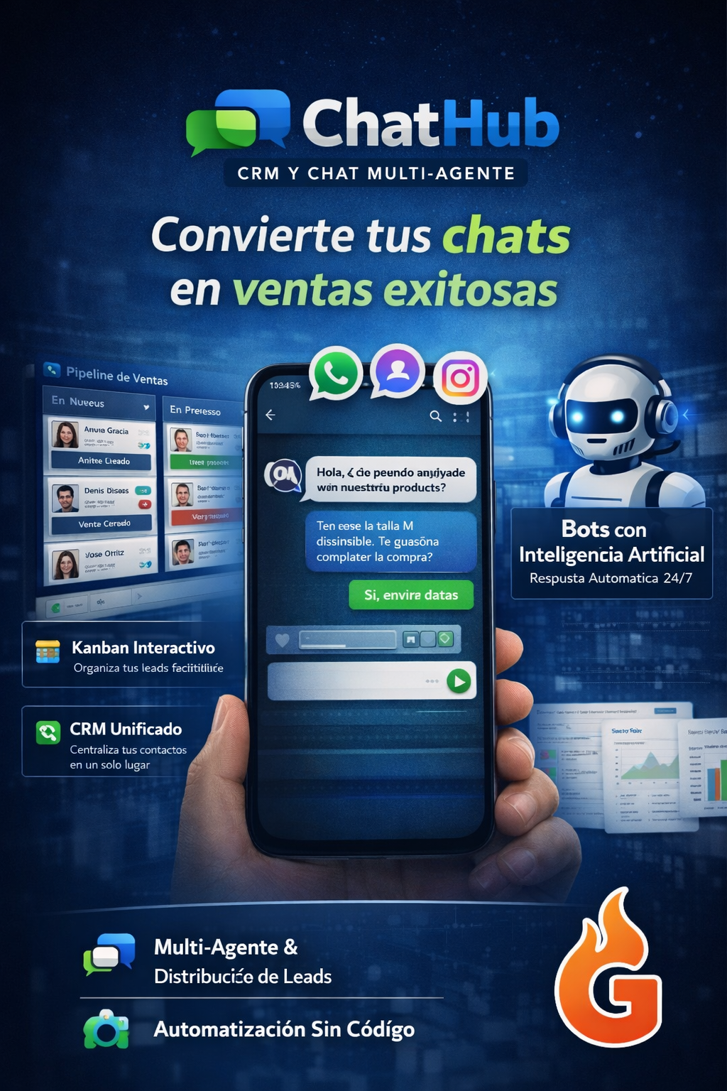 ChatHub: CRM Multi-Agente & Omnicanal (Starter)