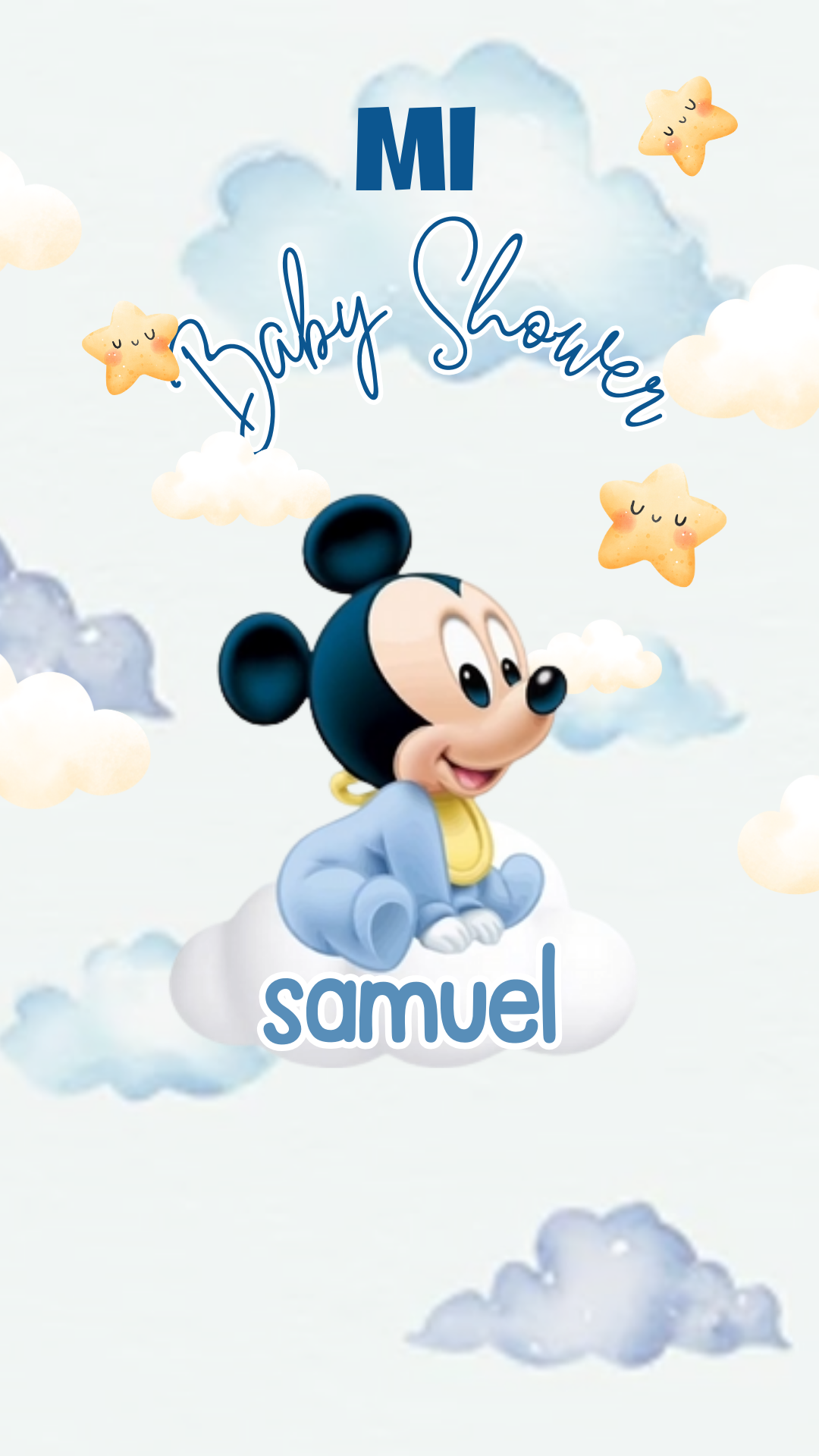 Invitación BabyShower Editable niño